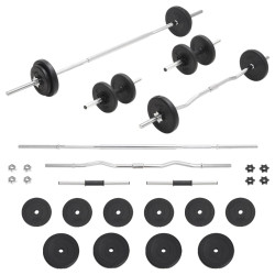 Conjunto de barras e discos 30 kg