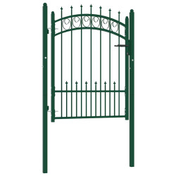 Portão de cerca emmen com pontas de aço 104x109,5 cm verde
