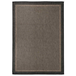 Tapete de tecido plano para exterior 140x200 cm castanho-escuro