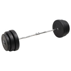 Barra curl com discos 90 kg