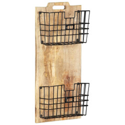Porta-revistas de parede 33x10x67 cm mangueira áspera maciça