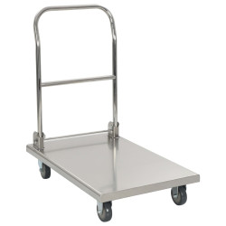 Carrinho de plataforma 82x53x86 aço inoxidável prateado