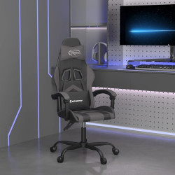 Cadeira gaming couro artificial preto e cinzento