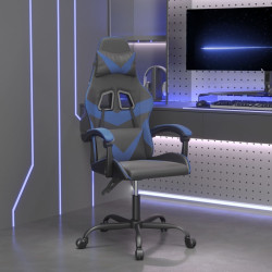 Cadeira de gaming couro artificial preto e azul