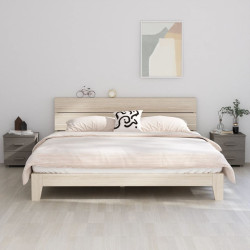 Mesas cabeceira hamar 2 pcs 40x35x44,5 pinho maciço cinza-claro