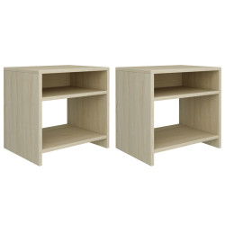 Mesas de cabeceira 2 pcs derivados de madeira carvalho sonoma