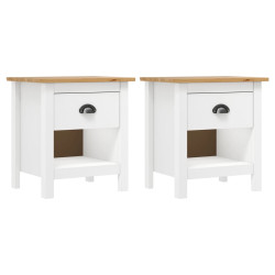 Mesas cabeceira hill 2 pcs 46x35x49,5cm pinho maciço