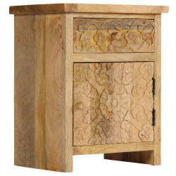 Mesa de cabeceira em madeira de mangueira maciça 40x30x50 cm