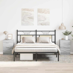 Mesa cabeceira 2pcs 38x35x56cm derivado madeira cinzento sonoma