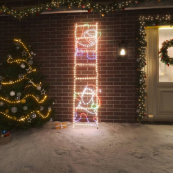 Pai natal a subir uma escada 552 luzes LED 50x200 cm