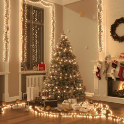 Cordão de luzes agrupadas 1000 luzes LED PVC branco quente