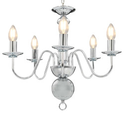 Lustre de 5 lâmpadas e14 prateado