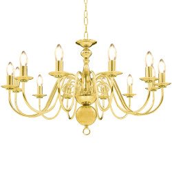 Lustre de 12 lâmpadas e14 dourado