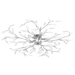 Candeeiro teto braços folhas de cristal acrílico 5 e14 branco
