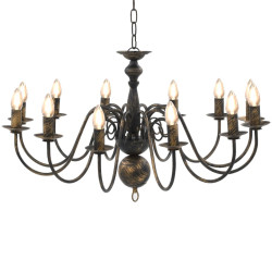 Lustre antigo de 12 lâmpadas e14 preto