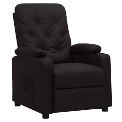 Poltrona reclinável couro artificial preto