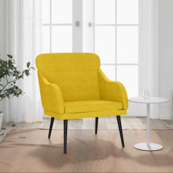 Cadeira c/ apoio de braços 63x76x80 cm veludo amarelo