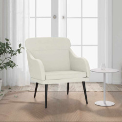 Cadeira com apoio de braços 63x76x80 cm veludo cor creme