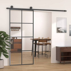 Porta deslizante 90x205 cm vidro esg e alumínio preto