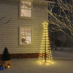 Árvore de natal em cone 108 luzes LED 70x180 cm branco quente