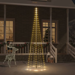 Árvore de natal mastro de bandeira 310 leds 300cm branco quente