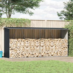 Abrigo jardim p/arrumação de troncos aço 330x84x152cm antracite