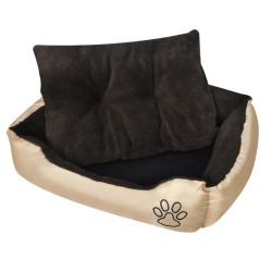Cama para cães quente com almofadão acolchoado l