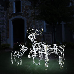 3 Pcs iluminação de natal renas 229 leds