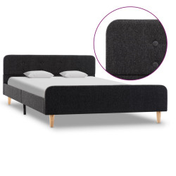 Estrutura de cama 120x200 cm serapilheira cinzento-escuro