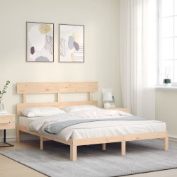Cama sem colchão 160x200 cm madeira de pinho maciça