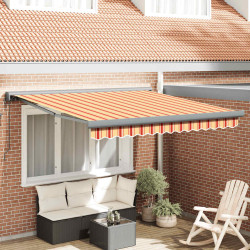 Toldo retrátil 3,5x2,5 m tecido e alumínio amarelo e branco