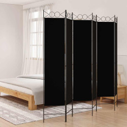 Divisória de quarto com 6 painéis 240x200 cm tecido preto