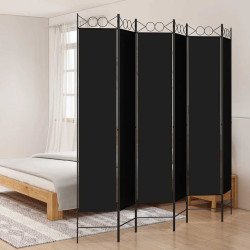 Divisória/biombo com 6 painéis 240x220 cm tecido preto