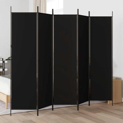 Divisória de quarto com 5 painéis 250x200 cm tecido preto