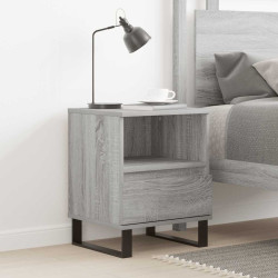Mesa de cabeceira 40x35x50 cm derivados de madeira cinza sonoma