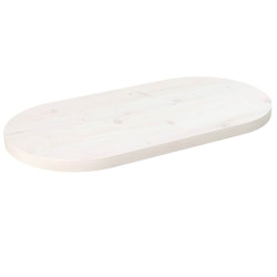 Tampo de mesa oval 60x30x2,5 cm madeira de pinho maciça branco