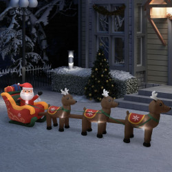 Pai natal e renas insufláveis LED 490 cm
