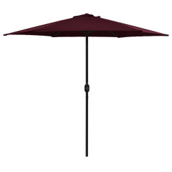 Guarda-sol de jardim com poste de alumínio 270x246 cm bordô