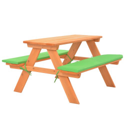 Mesa de piquenique infantil c/ bancos 89x79x50cm abeto maciço