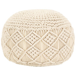 Pufe artesanal macramé 45x30 cm algodão