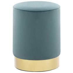 Banco 28 x 36 cm veludo azul-claro e dourado