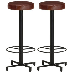 Bancos de bar 2 pcs 76 cm couro genuíno