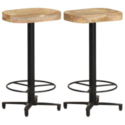 Bancos de bar 2 pcs 66 cm madeira de mangueira maciça