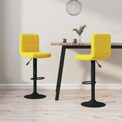 Bancos de bar 2 pcs veludo amarelo mostarda