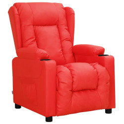 Poltrona reclinável couro artificial vermelho