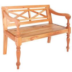 Banco batávia 98 cm madeira maciça de mogno castanho claro