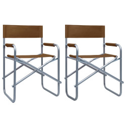 Cadeiras de realizador 2 pcs aço castanho