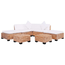 Conjunto de sofás 18 pcs vime genuíno