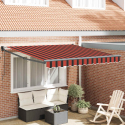 Toldo retrátil automático 3,5x2,5 m laranja e castanho