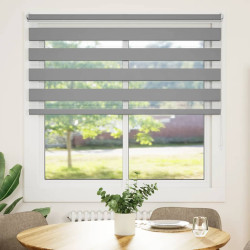 Cortina zebra, 140,9 x 175 cm, largura do tecido 136,7 cm, cinza